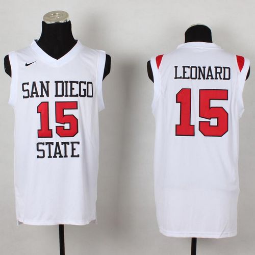 Aztecs #15 Kawhi Leonard White Basketball Stitched NCAA Jersey
