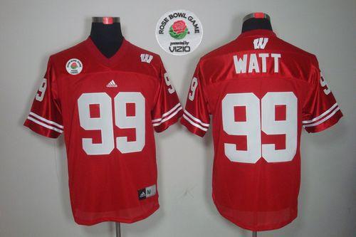 Badgers #99 J.J. Watt Red Rose Bowl Game Stitched NCAA Jersey