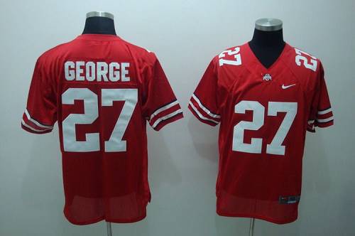 Buckeyes #27 Eddie George Red Stitched NCAA Jersey