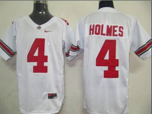 Buckeyes #4 Santonio Holmes White Stitched NCAA Jersey