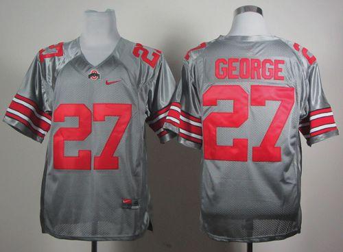Buckeyes #27 Eddie George Grey Stitched NCAA Jersey