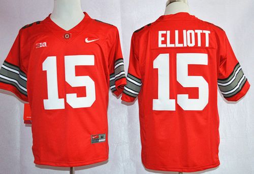 Buckeyes #15 Ezekiel Elliott Red Sugar Bowl Special Event Stitched NCAA Jersey