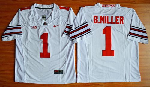 Buckeyes #1 Braxton Miller White Limited Stitched NCAA Jersey