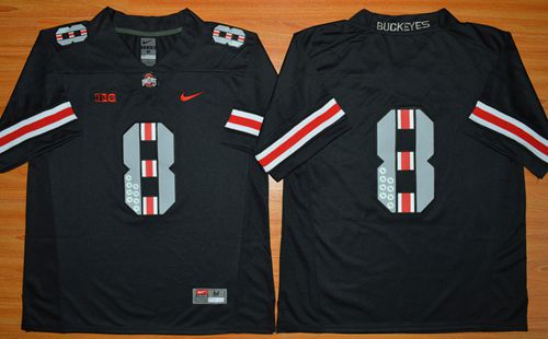 Buckeyes #8 Championship Black Commemorative Stitched NCAA Jersey