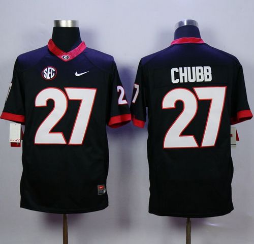 Bulldogs #27 Nick Chubb Black Limited Stitched NCAA Jersey