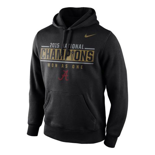 Alabama Crimson Tide  College Football Playoff 2015 National Champions Locker Room Pullover Hoodie Black