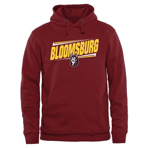 Bloomsburg Huskies Double Bar Pullover Hoodie Maroon