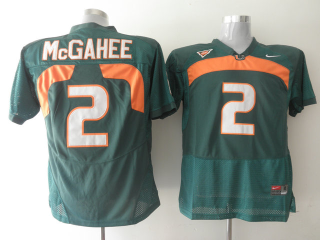 Hurricanes #2 Willis McGahee Green Stitched NCAA Jerseys