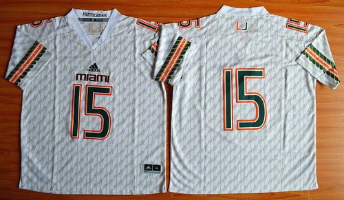 Hurricanes #15 Brad Kaaya White Stitched NCAA Jerseys