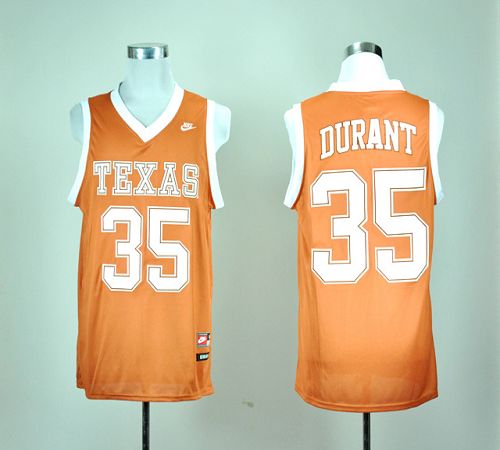 Longhorns #35 Kevin Durant Orange Basketball Stitched NCAA Jersey