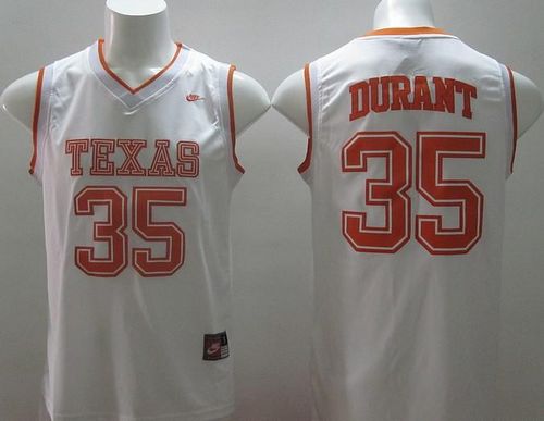 Longhorns #35 Kevin Durant White Stitched NCAA Jersey