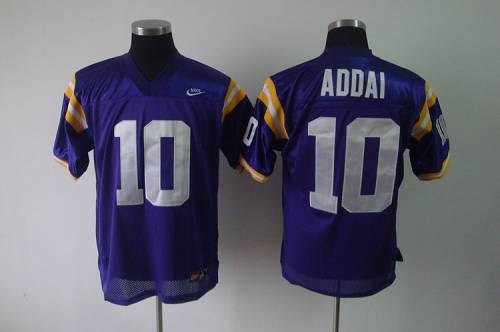 LSU Tigers #10 Joseph Addai Purple Stitched NCAA Jersey