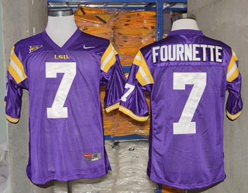 LSU Tigers #7 Leonard Fournette Purple Stitched NCAA Jersey