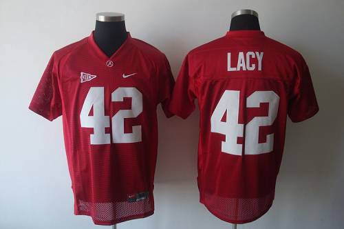 Crimson Tide #42 Eddie Lacy Red Stitched NCAA Jersey