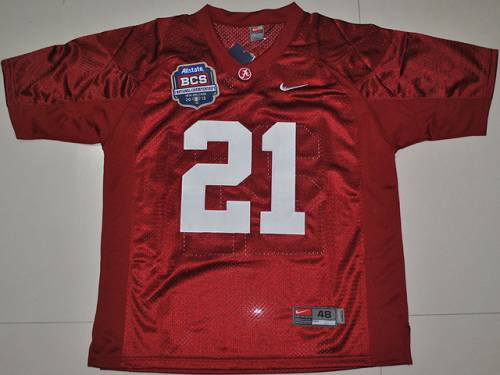 Crimson Tide #21 Dre Kirkpatrick Red 2012 BCS Championship Patch Stitched NCAA Jersey