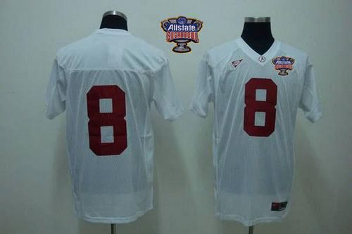 Crimson Tide #8 Julio Jones White 2014 Sugar Bowl Patch Stitched NCAA Jersey