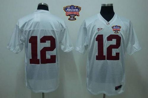 Crimson Tide #12 Joe Namath White 2014 Sugar Bowl Patch Stitched NCAA Jersey