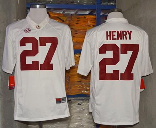 Crimson Tide #27 Derrick Henry White Limited Stitched NCAA Jersey