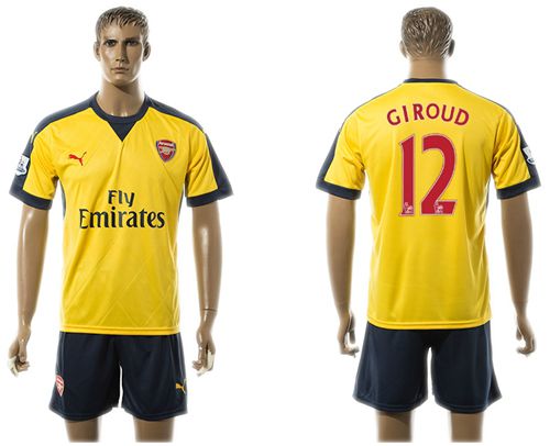 Arsenal #12 Giroud Away Soccer Club Jersey