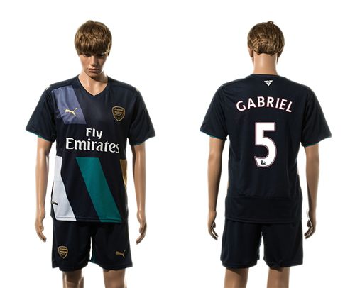 Arsenal #5 Gabriel Dark Blue Soccer Club Jersey