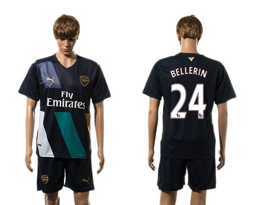 Arsenal #24 Bellerin Dark Blue Soccer Club Jersey