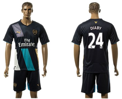 Arsenal #24 Diaby Dark Blue Soccer Club Jersey