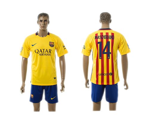 Barcelona #14 Mascherano Away Soccer Club Jersey