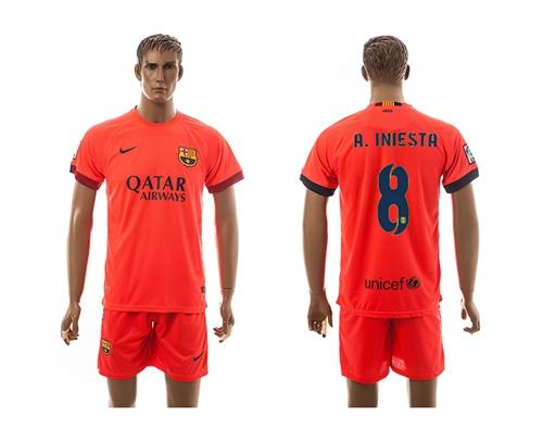 Barcelona #8 A.Iniesta Away Soccer Club Jersey