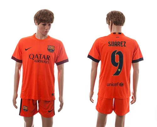 Barcelona #9 Suarez Away Soccer Club Jersey