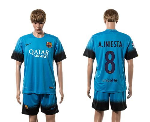 Barcelona #8 A.Iniesta Sec Away Soccer Club Jersey