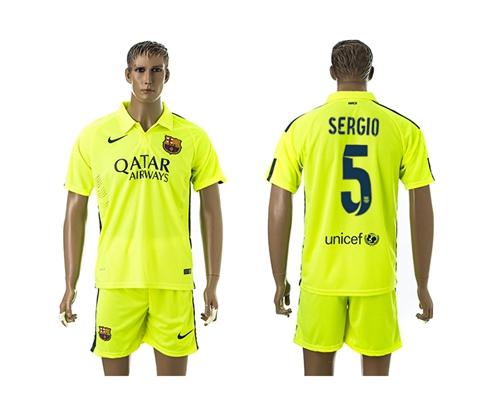 Barcelona #5 Sergio Away Soccer Club Jersey