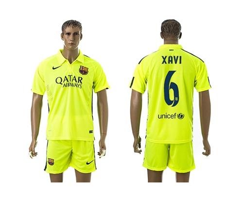 Barcelona #6 Xavi Away Soccer Club Jersey