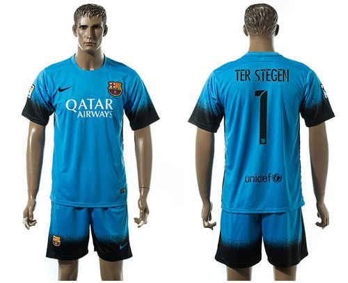 Barcelona #1 Ter Stegen Sec Away Soccer Club Jersey