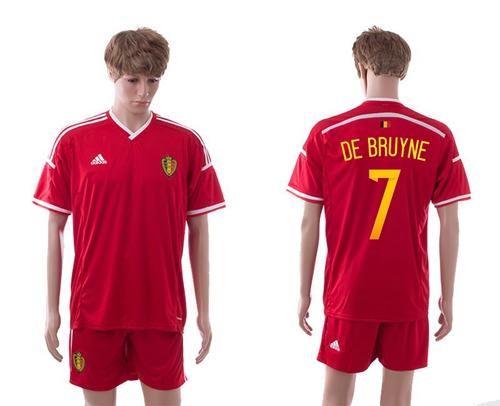 Belgium #7 De Bruyne Red Home Soccer Club Jersey