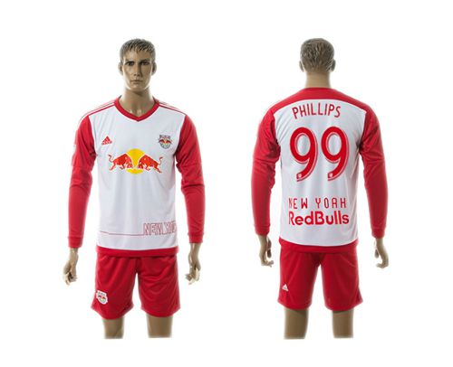 Red Bull #99 Phillips Home Long Sleeves Soccer Club Jersey
