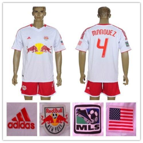 Red Bull #4 Marquez 2012/2013 White Home Soccer Club Jersey