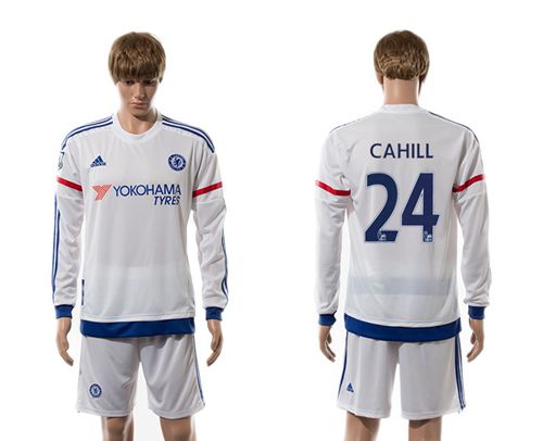 Chelsea #24 Cahill Away Long Sleeves Soccer Club Jersey