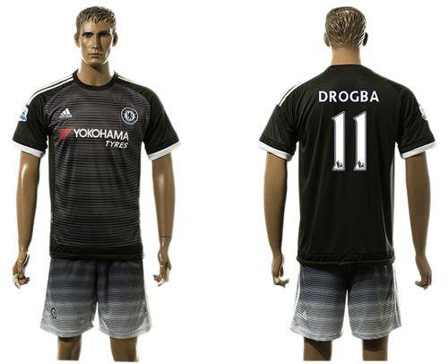 Chelsea #11 Drogba Black Soccer Club Jersey