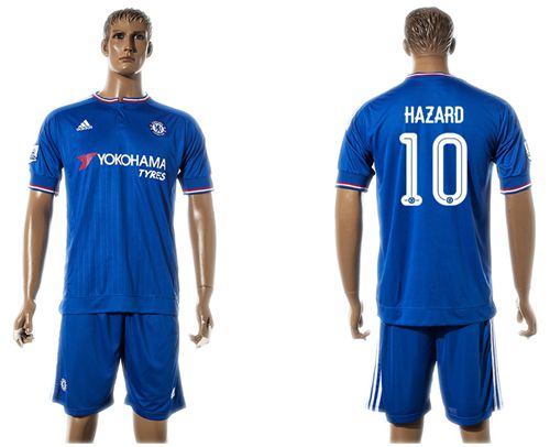 Chelsea #10 Hazard UEFA Champions Blue Soccer Club Jersey