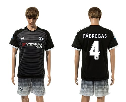 Chelsea #4 Fabregas Black Soccer Club Jersey