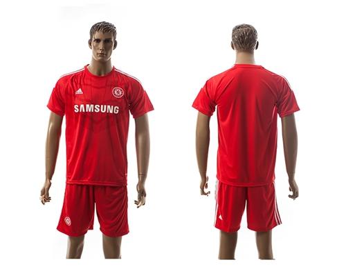 Chelsea Blank Red Goalkeeper Soccer Club Jersey