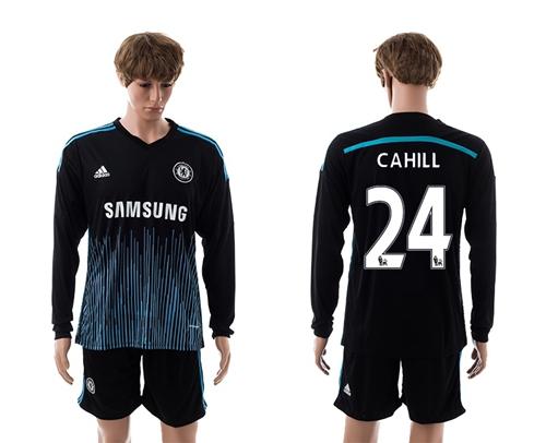 Chelsea #24 Cahill Away Long Sleeves Soccer Club Jersey