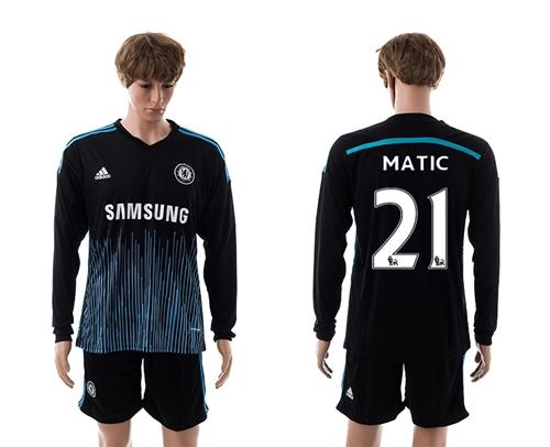 Chelsea #21 Matic Away Long Sleeves Soccer Club Jersey