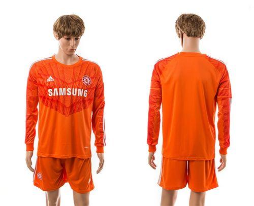 Chelsea Blank Orange Goalkeeper Long Sleeves Soccer Club Jersey