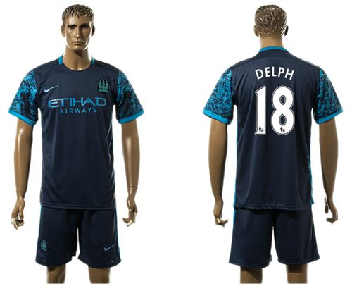 Manchester City #18 Delph Away Soccer Club Jersey