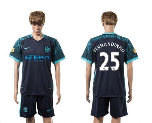 Manchester City #25 Fernandinho Away Soccer Club Jersey