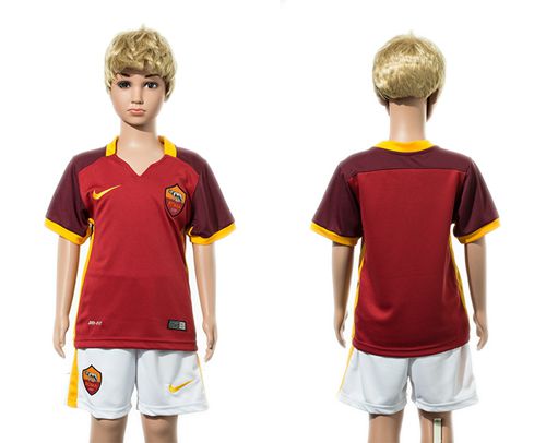 Roma Blank Home Kid Soccer Club Jersey