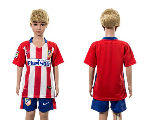 Atletico Madrid Blank Home Kid Soccer Club Jersey