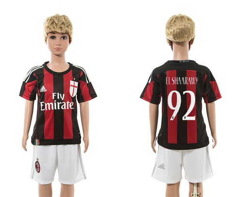 AC Milan #92 El Shaarawy Home Kid Soccer Club Jersey