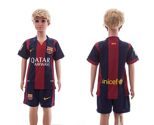 Barcelona Blank Home Kid Soccer Club Jersey